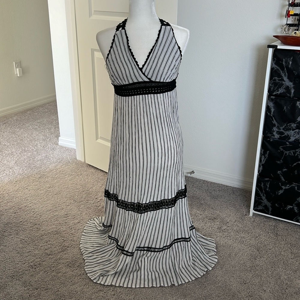 NWOT Lilka Anthropologie Striped Crochet Maxi Dress - S petite - Picture 3 of 8